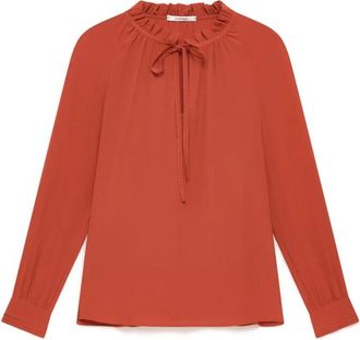 Maliparmi Vloeiend Cr&ecirc;pe Shirt - Dames - Blouses - Oranje - 2XL - Overhemden