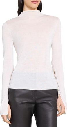 Theory Slit Sleeve Turtleneck Wool-Blend Sweater
