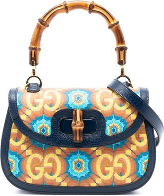 Gucci Pre-owned Gucci 100th Anniversary Medium GG Coated Canvas Kaleidoscope 1947 Bamboo Top Handle Bag Ladies UE0RARUHBX12V8YY
