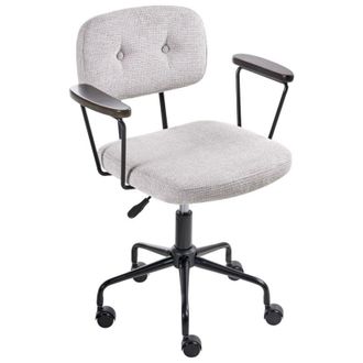 Beliani Silla de oficina de tela giratorio ajustable escritorio gris claro Algerita