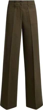 Etro Jeans de Algod&oacute;n El&aacute;stico de Pierna Ancha - Trousers - Mujer - Verde - W30