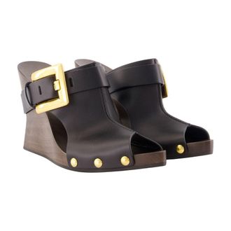 Balmain Womens Anthem Sandal Black Lambskin
