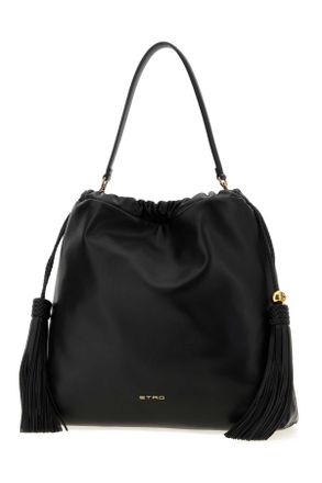 Etro Womens Black Leather Medium Kalispera Bucket Bag Nero Borse A Mano