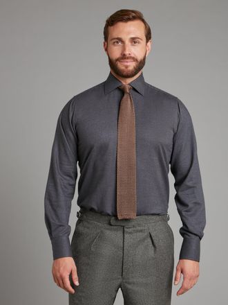 Oliver Brown Regular Fit Shirt - Brushed Cotton Grey