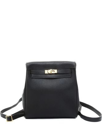 Herm&egrave;s 2000s PM Kelly Ado leather lock backpack - Black