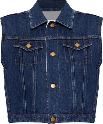 Jil Sander Denim Vest - Dames - Bodywarmers - Blauw - L - Denim - Jassen