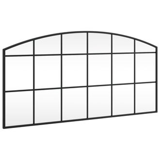 vidaXL Espejo De Pared Arco De Hierro Negro 100x50 Cm Vidaxl