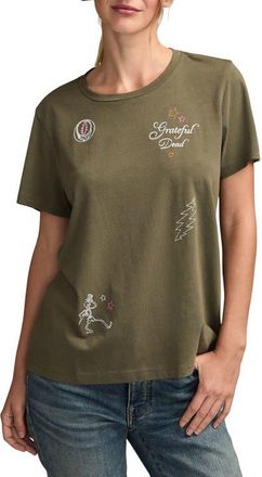 Lucky Brand Grateful Dead Embroidered Cotton T-Shirt in Cypress at Nordstrom, Size Medium