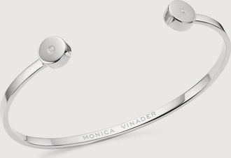 Monica Vinader Sterling Silver Linear Solo Diamond Cuff Diamond