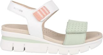 Mephisto Groene Leren Dames Sandaal - Dames - Sleehakken - Veelkleurig - 42 EU - Schoenen