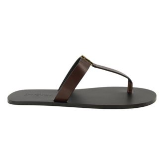 Saint Laurent Flip Flops, male, Brown, Size: 9 1/2 US Tongs Babylone