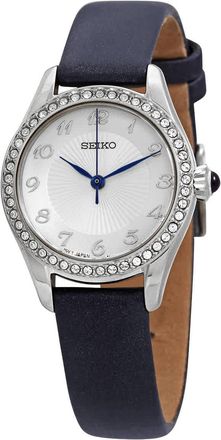 Seiko Core Quartz Crystal Silver Dial Ladies Watch SUR385P2