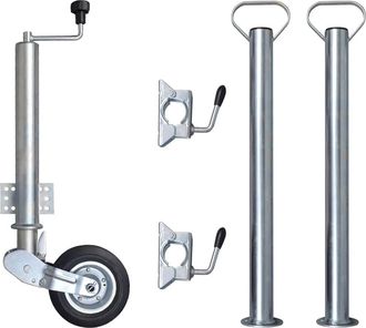 vidaXL Vidaxl - Rueda De Remolque 2 Tubos Soporte 2 Abrazaderas Divididas 60 Mm N/a