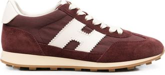 Hogan Deep Burgundy Suede Fabric Sneakers