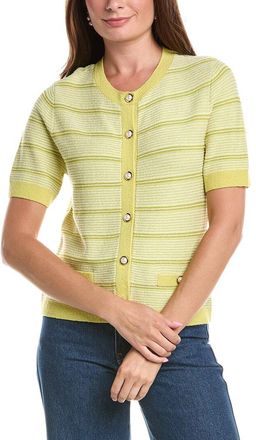 St. John Striped Wool-Blend Cardigan