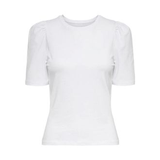 Only T-shirt aderente con maniche a sbuffo - - Tops - Donna - Bianco - M