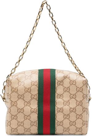 Gucci GG Supreme Web-stripe Clutch Bag