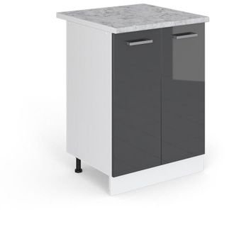 Vicco Mueble Bajo De Cocina R-line, Antracita Alto Brillo, 60 Cm, Et M&aacute;rmol