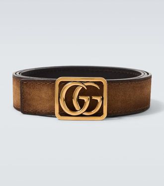 Gucci Double G reversible suede and leather belt