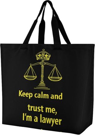 Generic Keep Calm And Trust Me I Am A Lawyer Tote Bag Reusable Grocery Shopping Bags Large Travel One Shoulder Handbag for Picnic Work