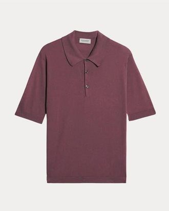 Fortela Isis Short Sleeve Knit Polo in Burgundy at Nordstrom, Size X-Large