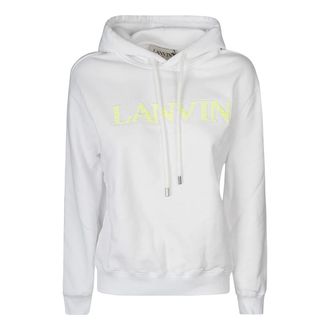 Lanvin Optic White Hooded Sweatshirt - Dames - Hoodies - Wit - XS - Katoen - Hoodies & sweatvesten