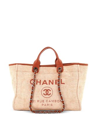 Chanel Deauville raffia medium shopper - Beige