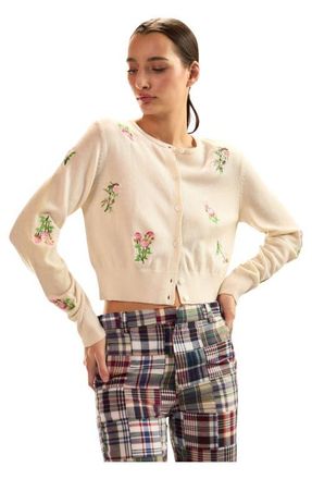 Cynthia Rowley Forget Me Not Cardigan in White Multi at Nordstrom, Size X-Small