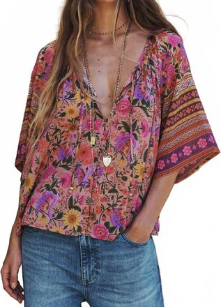 SPELL Swan Lake Short Sleeve Blouse In Lilac Rose