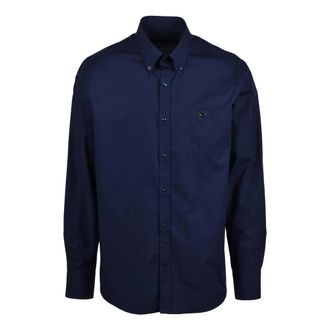 Paul & Shark Casual Shirts - Heren - Casual Overhemden - Blauw - 2XL - Katoen - Overhemden