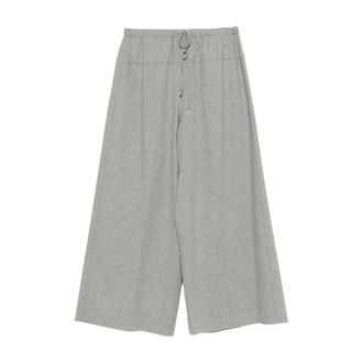 Alysi Cropped Broeken - Dames - Vrijetijds broeken - Grijs - S - Wol - Broeken