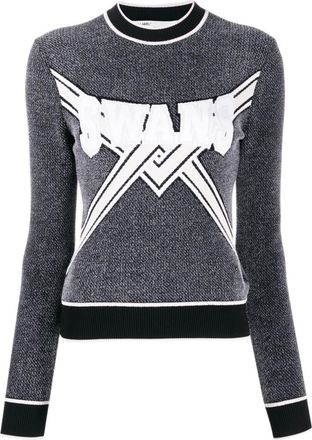 Off-white Black Graphic Round Neck Sweater