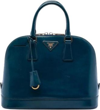 Prada Pre-owned Handbags, female, Blue, Size: ONE SIZE Pre-owned Promenade Satchel