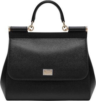 Dolce & Gabbana Handbags, female, Black, Size: ONE SIZE Large Sicily Bag