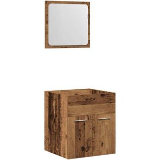 vidaXL Juego De Muebles De Ba&ntilde;o 2 Piezas Madera Ingenier&iacute;a Envejecida Vidaxl