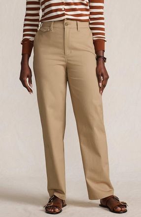 Lands End Chino High Rise Rail Straight Leg Pants in Desert Tan at Nordstrom, Size 10Short
