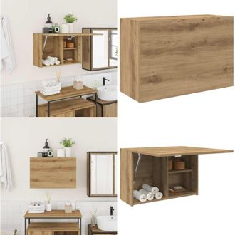 vidaXL Mobiletto da Bagno Rovere Artigianale 60x25x40 cm Truciolato - Armadio da bagno - Armadio in truciolato