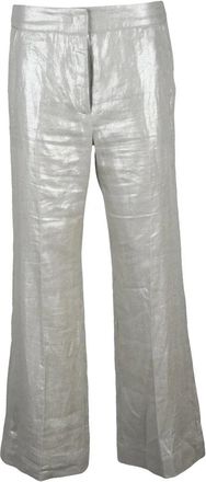 Marella Sport Linen Pants - Silver
