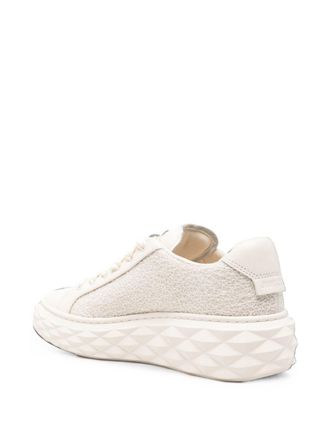 Jimmy Choo London Quilted-Sole Leather-and-Textile Sneaker - Beige