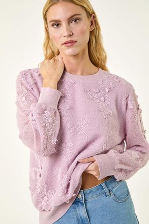 Roman Floral Mesh Knit Jumper