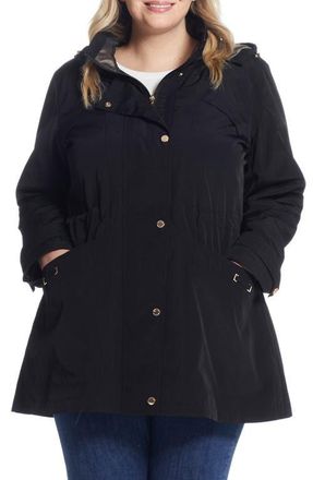 Gallery Water Resistant Rain Jacket in Black at Nordstrom, Size 2X