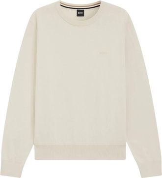 HUGO BOSS Ronde hals knitwear - Heren - Ronde hals truien - Wit - L - Katoen - Truien & Vesten