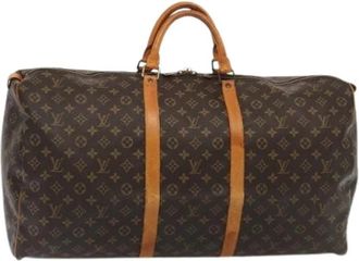 Louis Vuitton Tweedehands Canvas Louis Vuitton tassen - Dames - Vintage Weekendtas - Bruin - ONE Size - Vintage