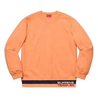 SUPREME SS19 Rib Stripe Crewneck Round Neck Pullover Unisex Orange SUP-SS19-10091