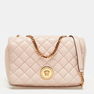 Versace La Medusa Pink Quilted Leather Shoulder Bag