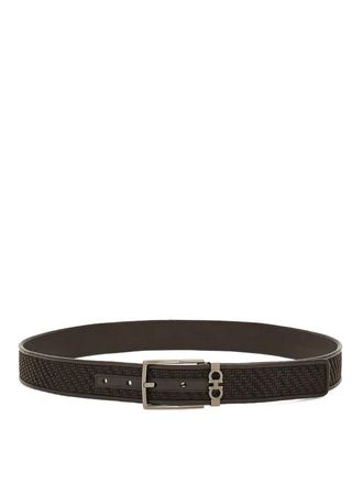 Ferragamo Basketweave Effect Leather Belt