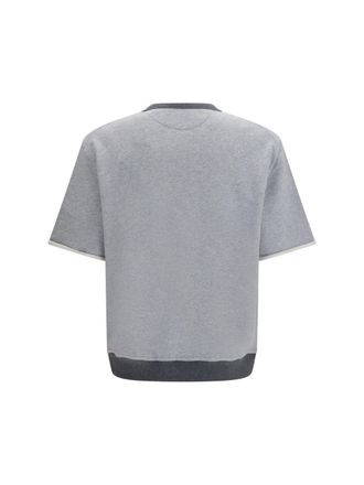 Brunello Cucinelli Mens T-Shirt Melange Grey Grey-Lead Cotton Sweatshirts Grey/lead Sweater