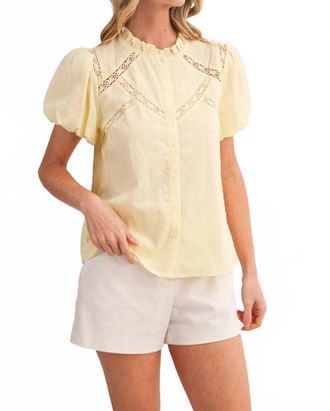 Merci Daisy Button-Down Top In Yellow