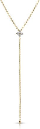 EF Collection Fleur Diamond Y-Necklace in 14K Yellow Gold at Nordstrom