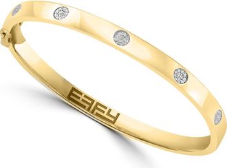 Effy 925 Gold Plated Silver Bezel Set Diamond Bangle in 14K Gold Plate at Nordstrom, Size 7